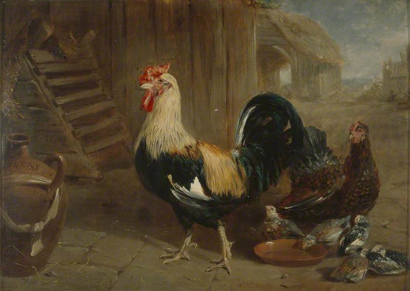 Wikioo.org - The Encyclopedia of Fine Arts - Painting, Artwork by Frederick Trevelyan Goodall - Poultry