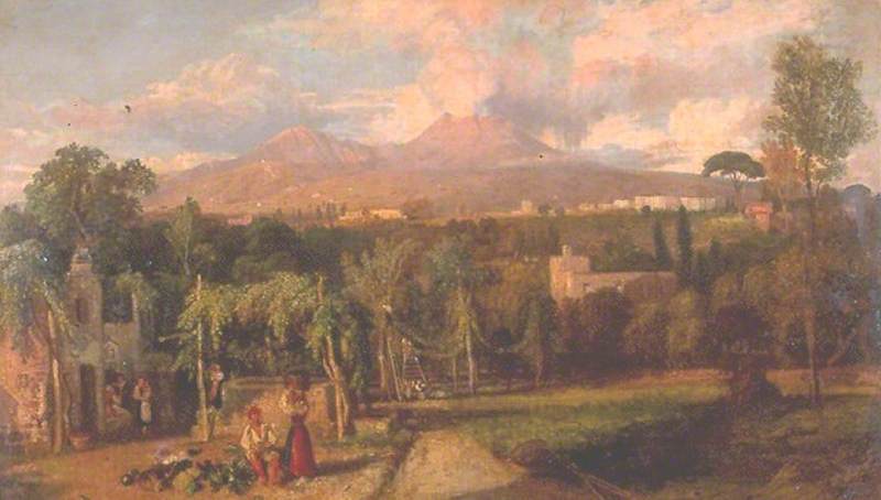 Wikioo.org - The Encyclopedia of Fine Arts - Painting, Artwork by Frederick Lee Bridell - A Neapolitan Landscape, Italy