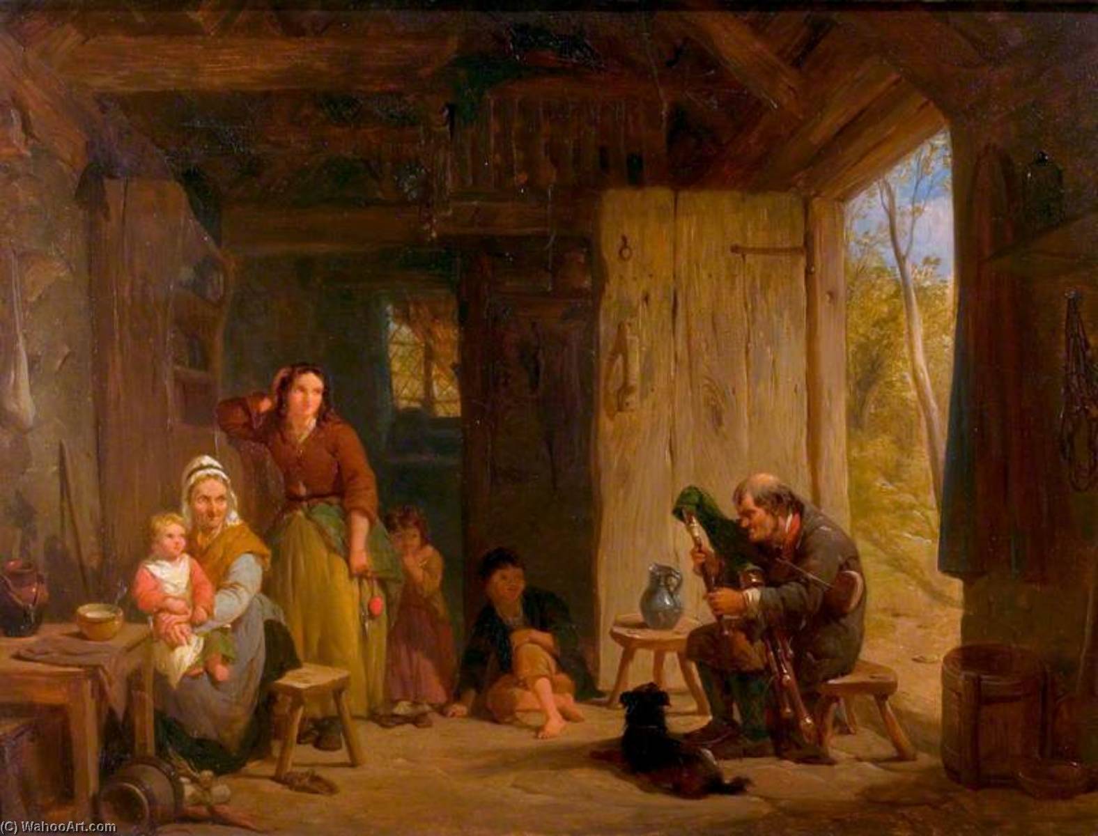 Wikioo.org - The Encyclopedia of Fine Arts - Painting, Artwork by Frederick Trevelyan Goodall - The Irish Piper
