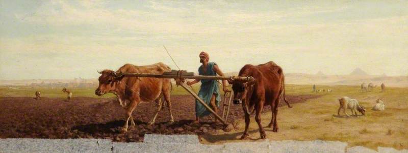 Wikioo.org - The Encyclopedia of Fine Arts - Painting, Artwork by Frederick Trevelyan Goodall - Agriculture in the Valley of the Nile