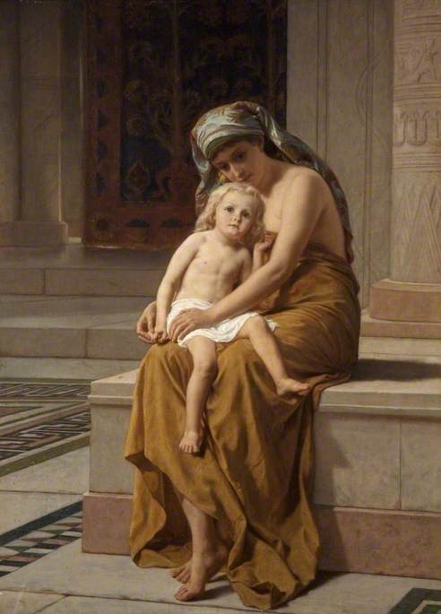 Wikioo.org - The Encyclopedia of Fine Arts - Painting, Artwork by Frederick Trevelyan Goodall - Egyptian Woman and Child