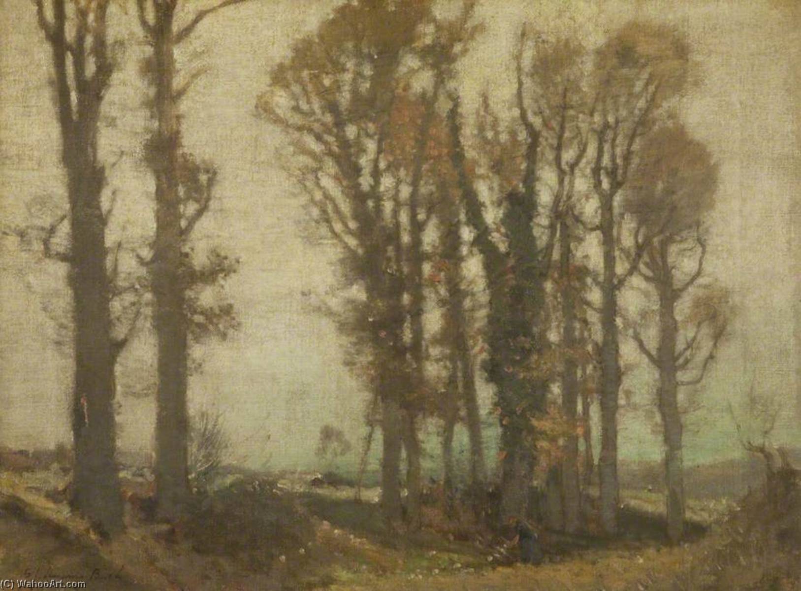 WikiOO.org - Enciclopedia of Fine Arts - Pictura, lucrări de artă Samuel John Lamorna Birch - Trees, Sombre Tones