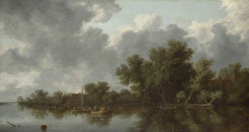 Wikioo.org - Encyklopedia Sztuk Pięknych - Malarstwo, Grafika Salomon Van Ruysdael - River Scene