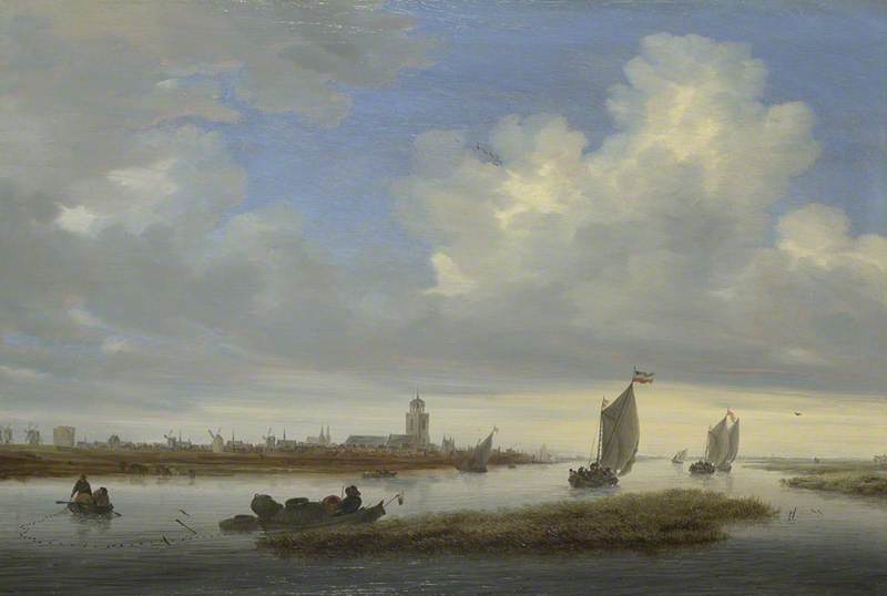 Wikioo.org - The Encyclopedia of Fine Arts - Painting, Artwork by Salomon Van Ruysdael - A View of Deventer seen from the North West