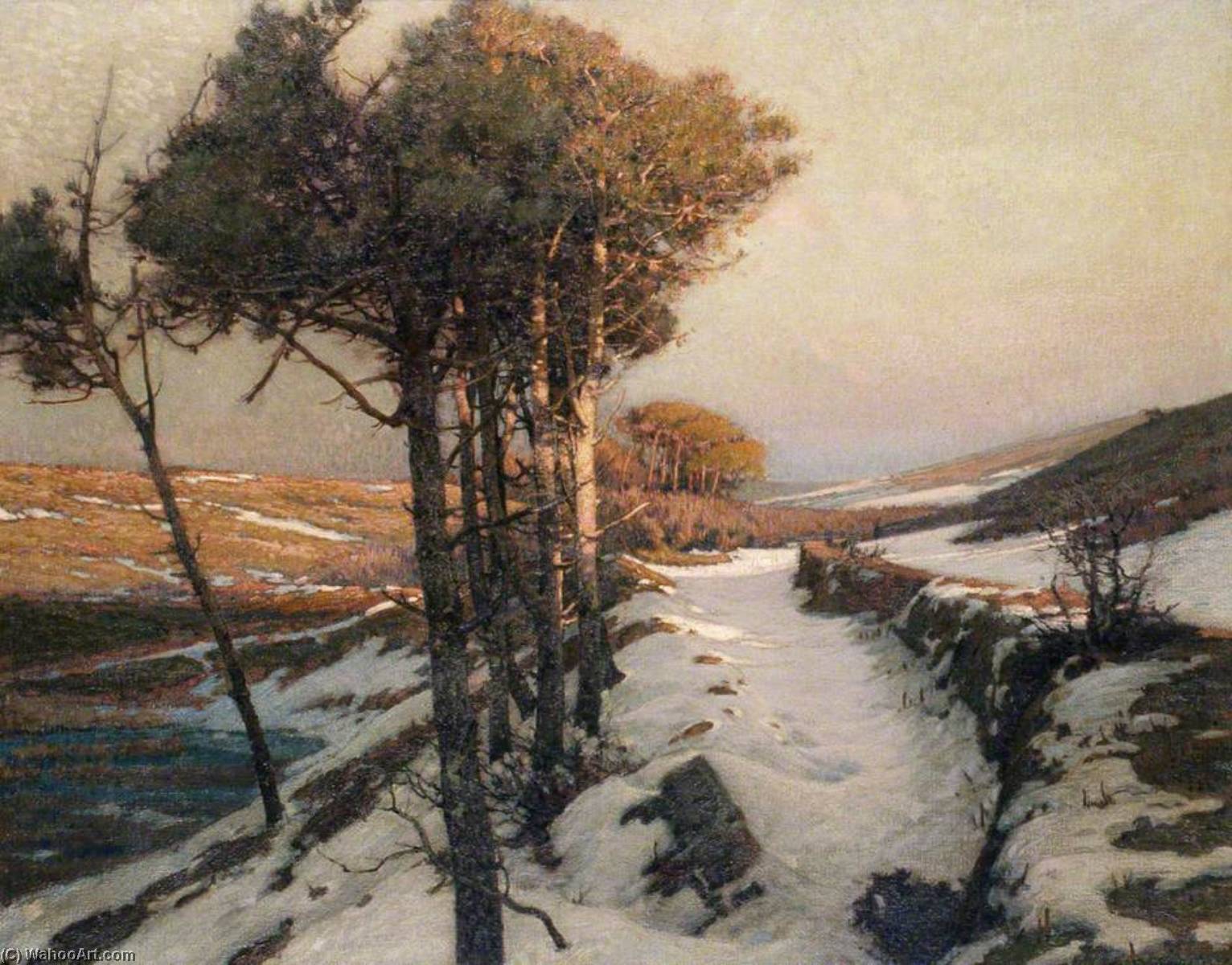 Wikioo.org - The Encyclopedia of Fine Arts - Painting, Artwork by Samuel John Lamorna Birch - Lingering Snows