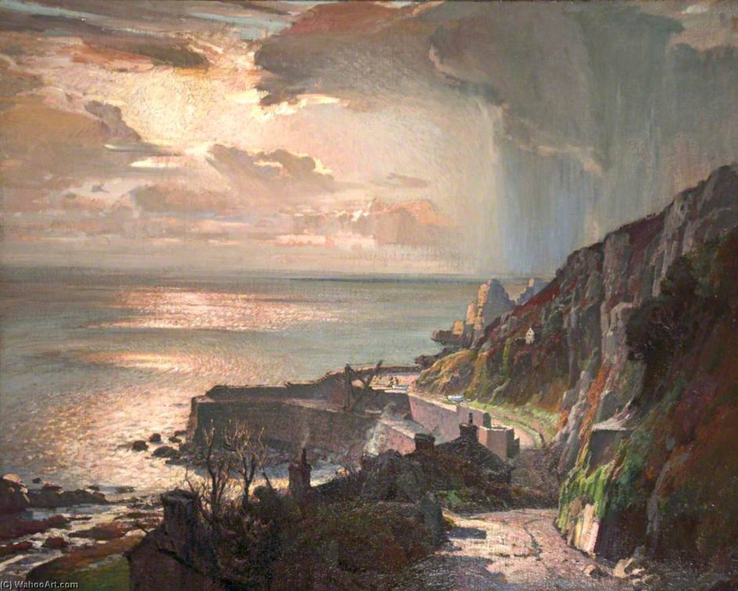 Wikioo.org - The Encyclopedia of Fine Arts - Painting, Artwork by Samuel John Lamorna Birch - Morning at Lamorna Cove, Cornwall