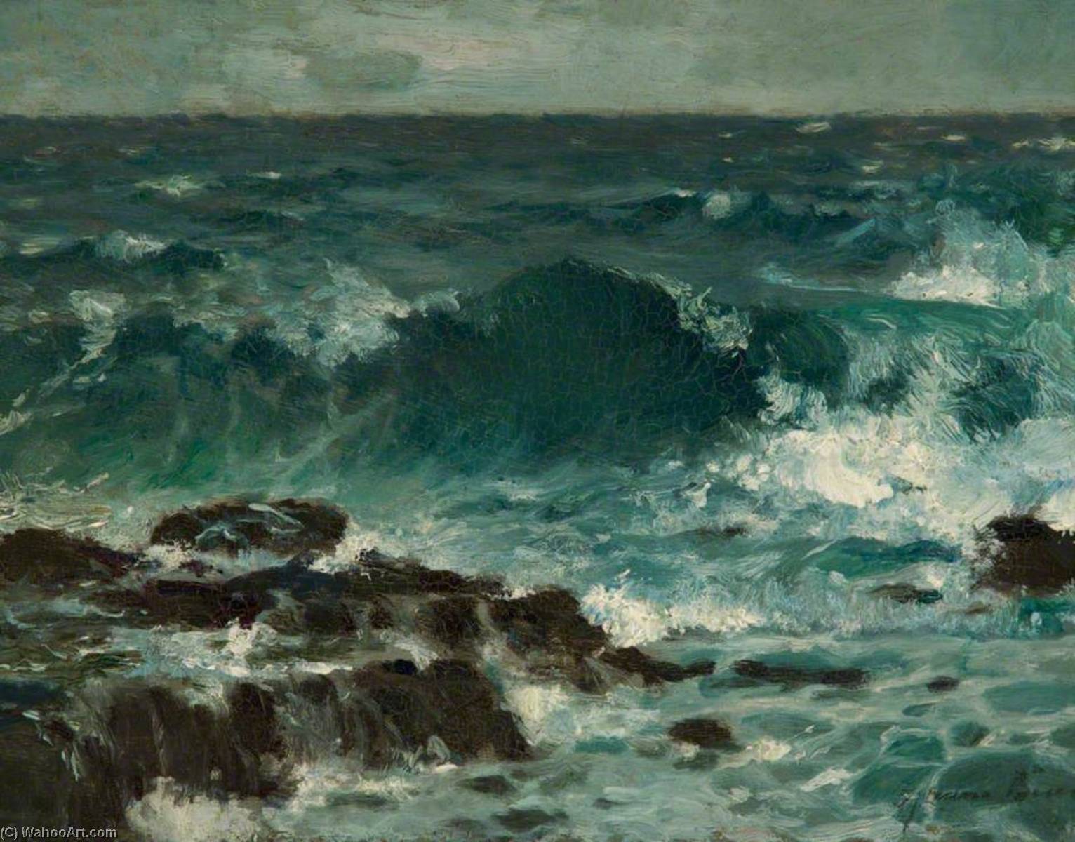 Wikioo.org - The Encyclopedia of Fine Arts - Painting, Artwork by Samuel John Lamorna Birch - The Wave