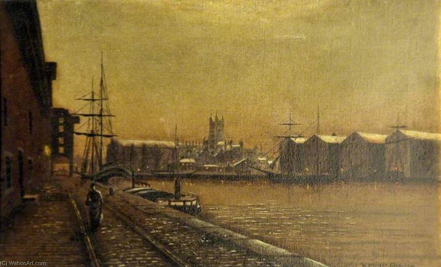 WikiOO.org - Enciclopedia of Fine Arts - Pictura, lucrări de artă John Atkinson Grimshaw - Gloucester Docks