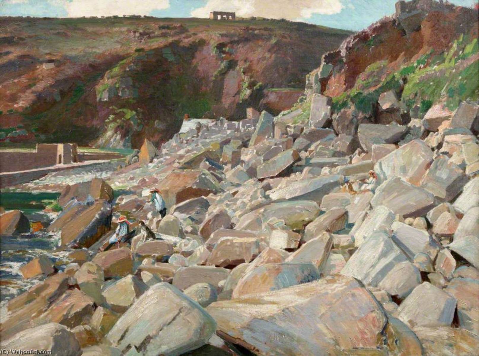 Wikioo.org - The Encyclopedia of Fine Arts - Painting, Artwork by Samuel John Lamorna Birch - The Rocks at Lamorna
