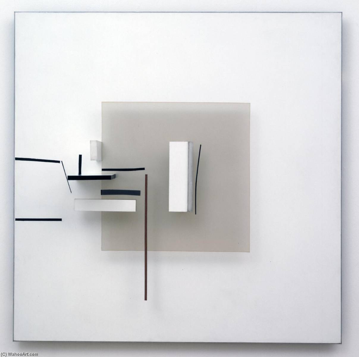 Wikioo.org - The Encyclopedia of Fine Arts - Painting, Artwork by Victor Pasmore - Synthetic Construction (White and Black)