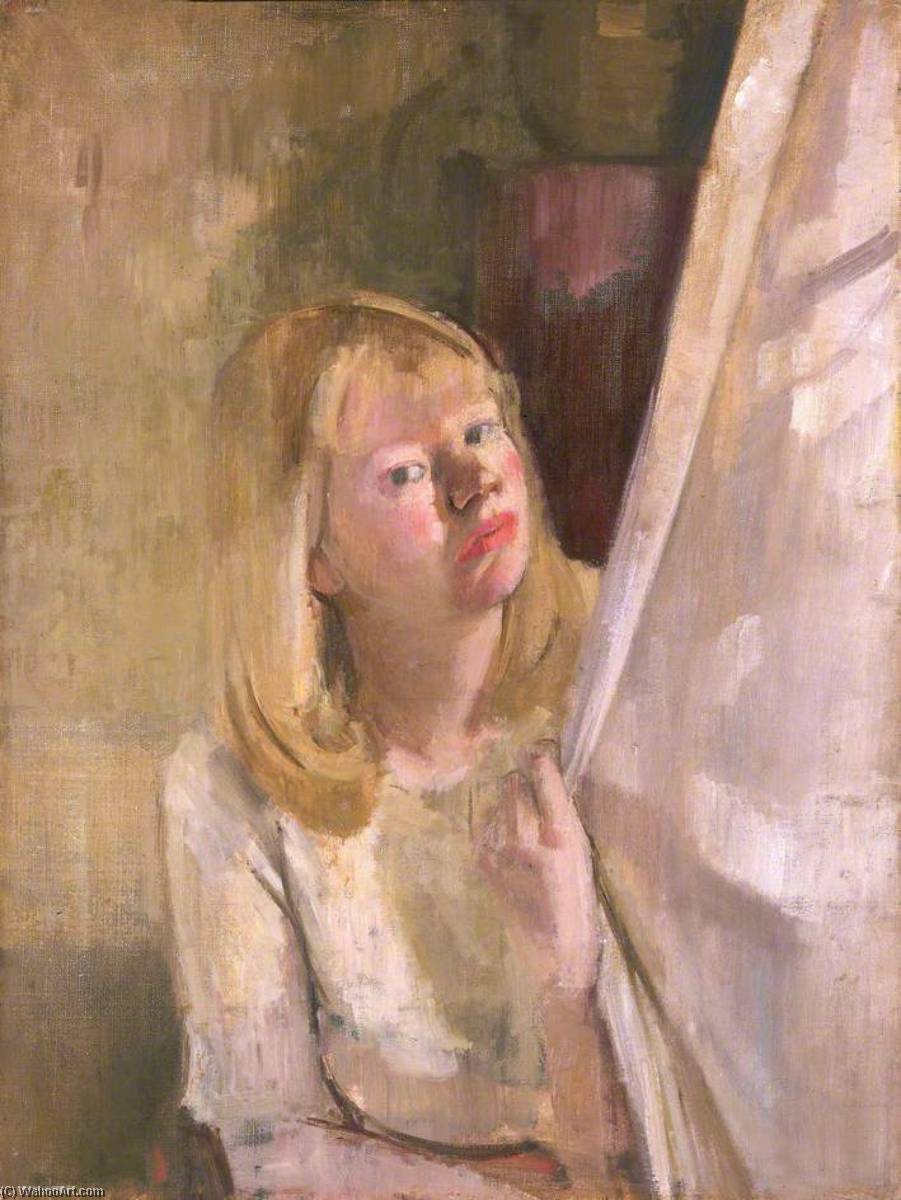 Wikioo.org - The Encyclopedia of Fine Arts - Painting, Artwork by Victor Pasmore - Girl at a Curtain
