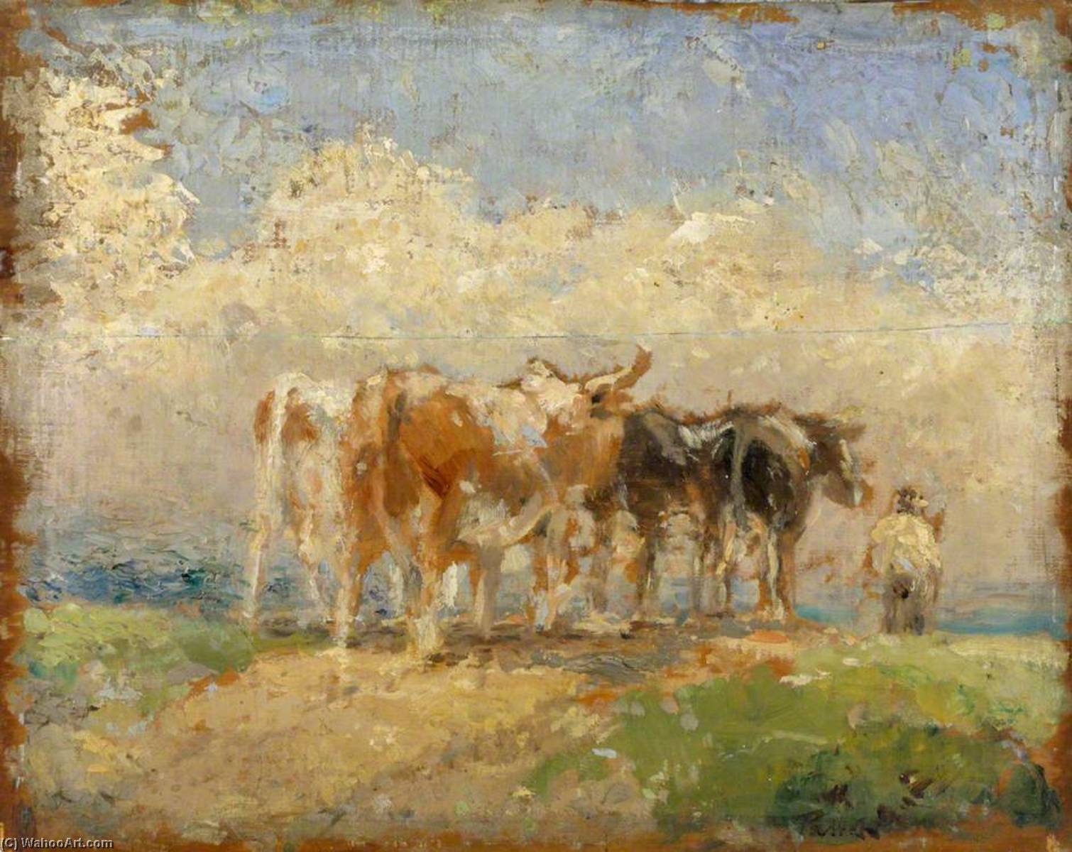 WikiOO.org – 美術百科全書 - 繪畫，作品 Victor Pasmore - 景观与牛