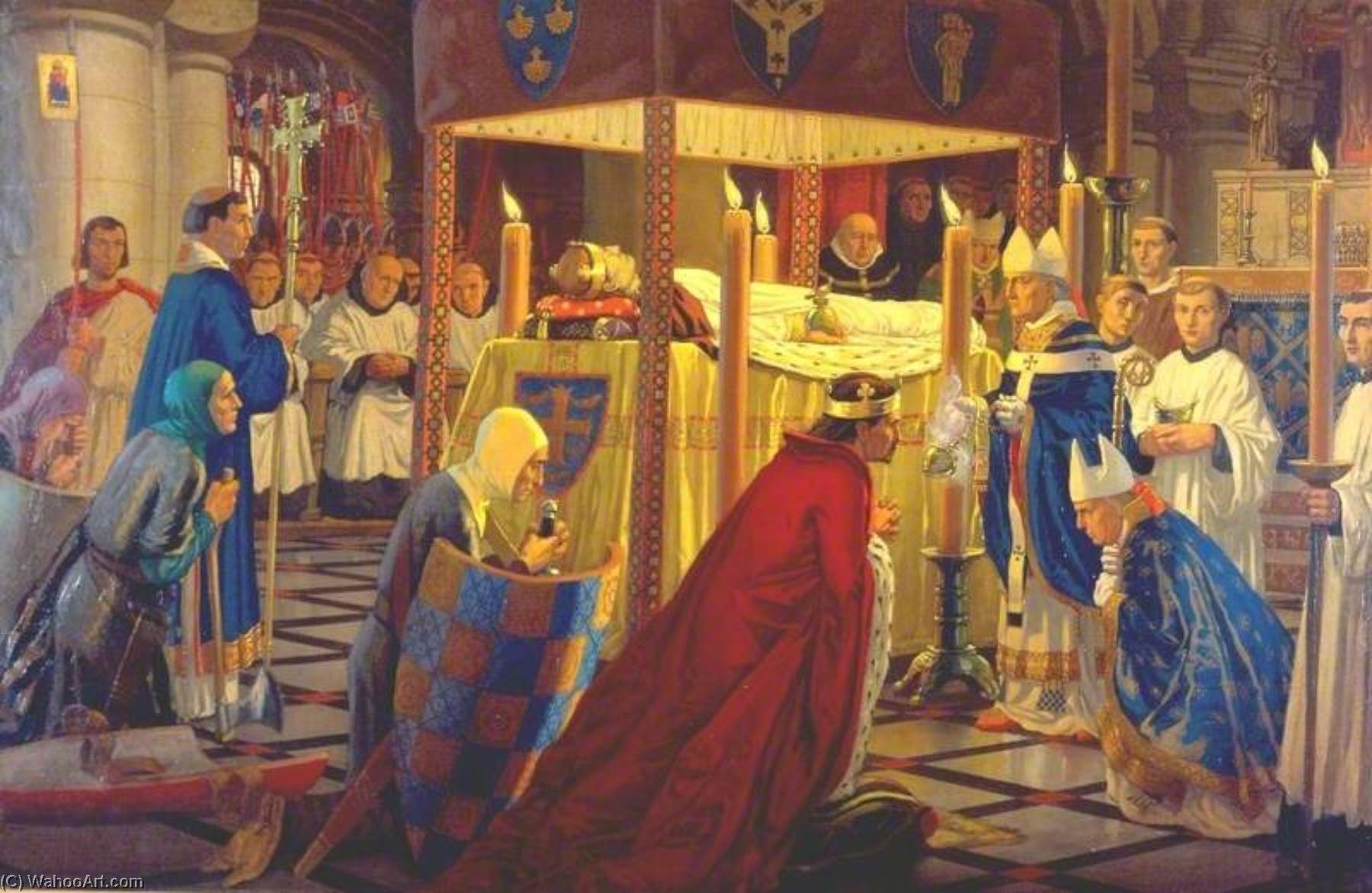 Wikioo.org - The Encyclopedia of Fine Arts - Painting, Artwork by Harry Morley - The Burial of Henry I at Reading Abbey, 4 January 1136