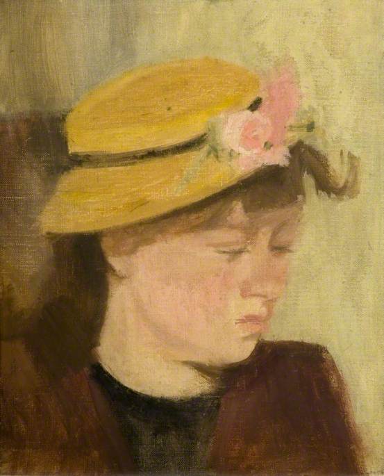 Wikioo.org - The Encyclopedia of Fine Arts - Painting, Artwork by Victor Pasmore - Girl in a Straw Hat