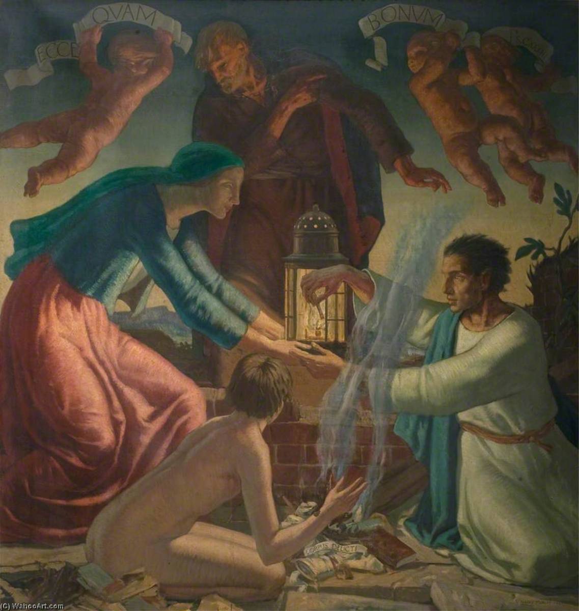 Wikioo.org - The Encyclopedia of Fine Arts - Painting, Artwork by Harry Morley - Lighting the Lamp of Peace