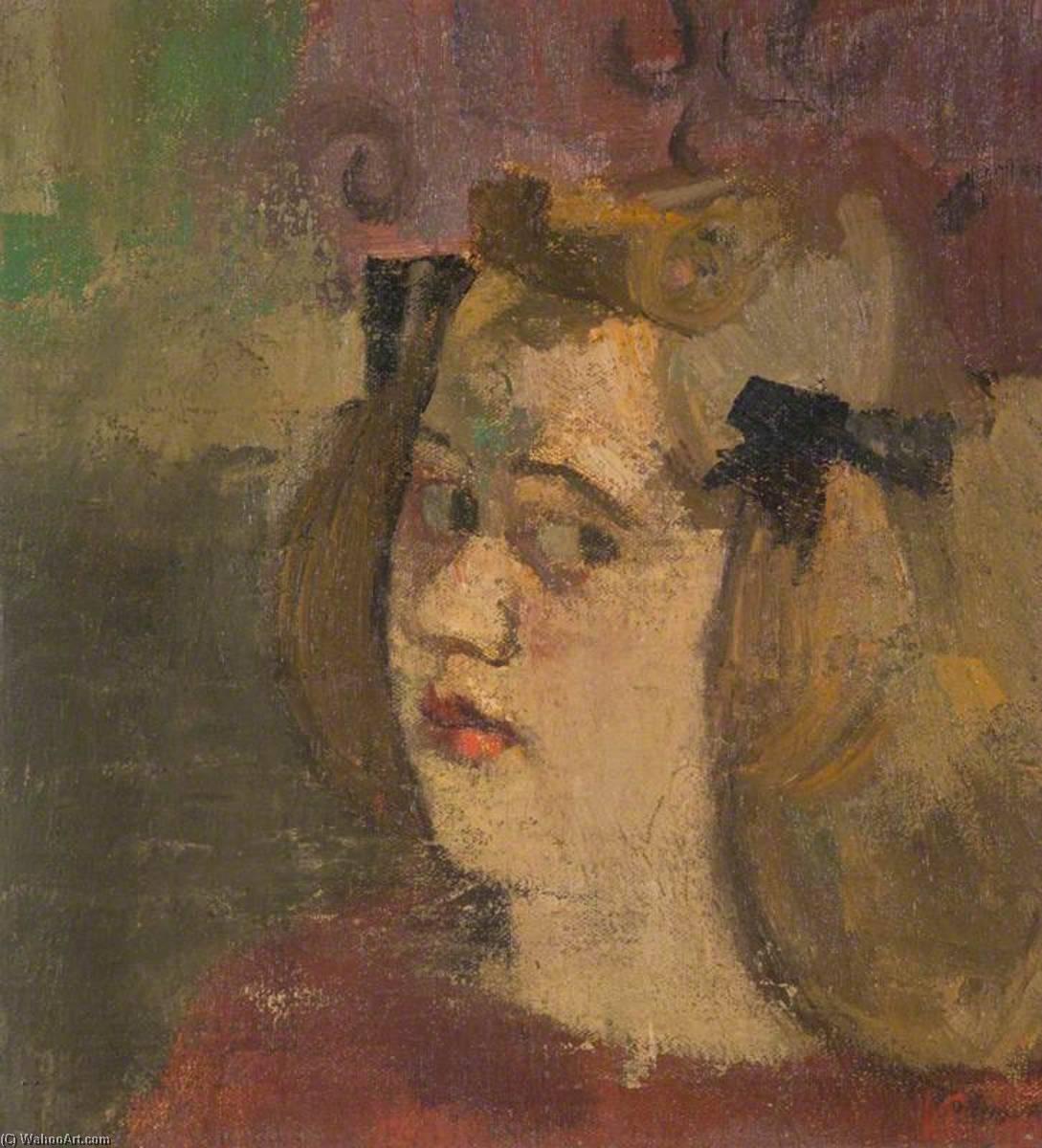 WikiOO.org - Enciclopedia of Fine Arts - Pictura, lucrări de artă Victor Pasmore - Girl with Bows in her Hair
