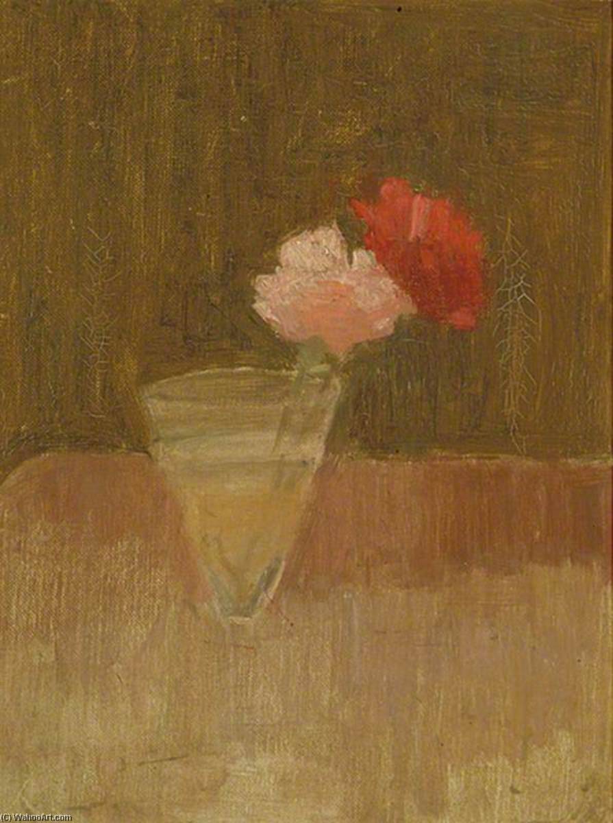 Wikioo.org - The Encyclopedia of Fine Arts - Painting, Artwork by Victor Pasmore - Carnations in a Glass Vase