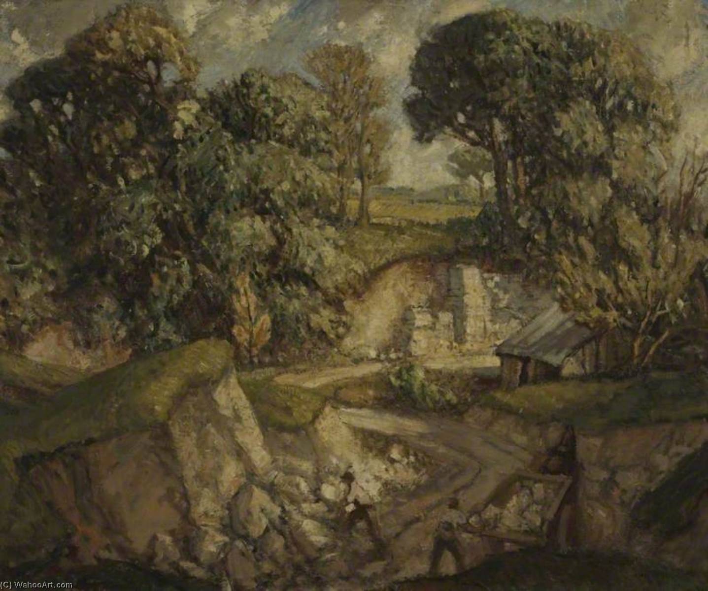Wikioo.org - The Encyclopedia of Fine Arts - Painting, Artwork by Harry Morley - Dorset Chalk Quarry