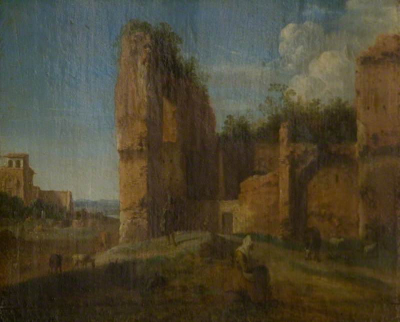 Wikioo.org - The Encyclopedia of Fine Arts - Painting, Artwork by Cornelis Van Poelenburgh - Classical Ruins