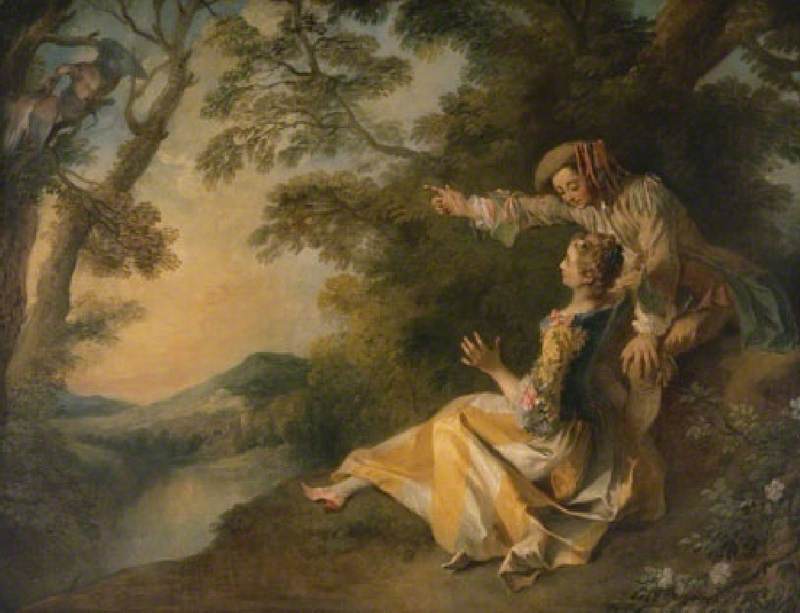 Wikioo.org - The Encyclopedia of Fine Arts - Painting, Artwork by Nicolas Lancret - Lovers in a Landscape
