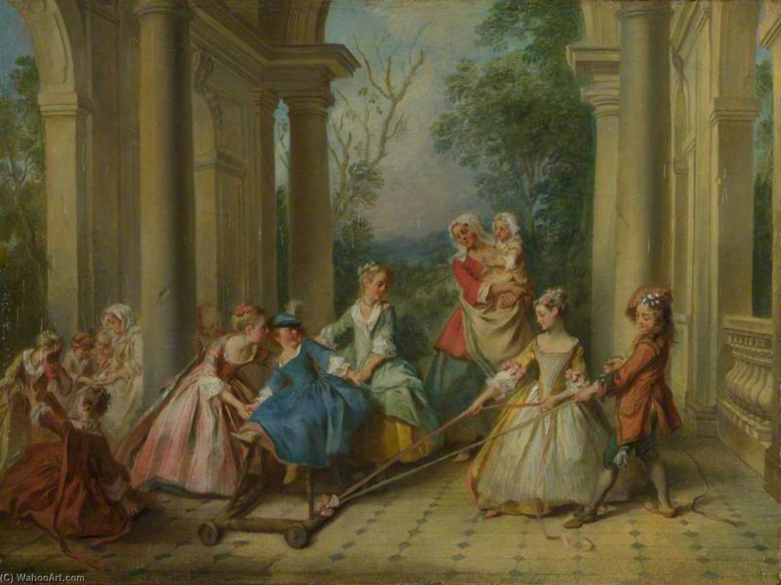 Wikioo.org - The Encyclopedia of Fine Arts - Painting, Artwork by Nicolas Lancret - The Four Ages of Man Childhood