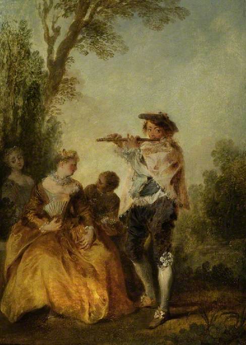Wikioo.org - The Encyclopedia of Fine Arts - Painting, Artwork by Nicolas Lancret - 'With a tender little song…'