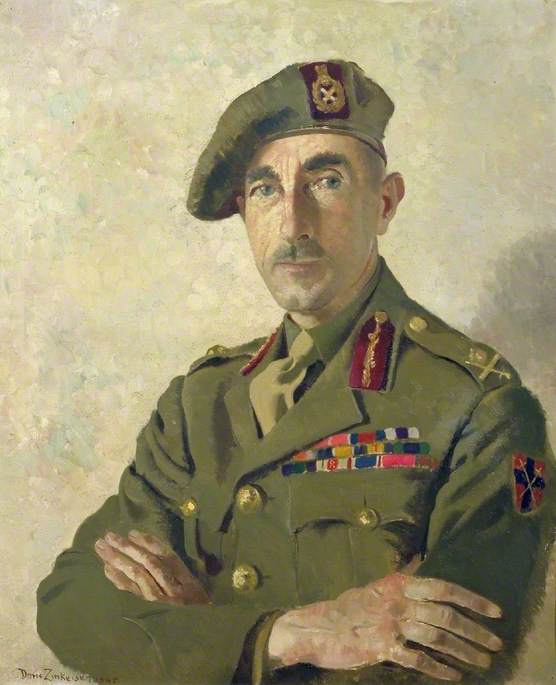 Wikioo.org - The Encyclopedia of Fine Arts - Painting, Artwork by Doris Clare Zinkeisen - Major General E. Phillips, CBE, DSO, MC, Director of Medical Services, British Liberation Army