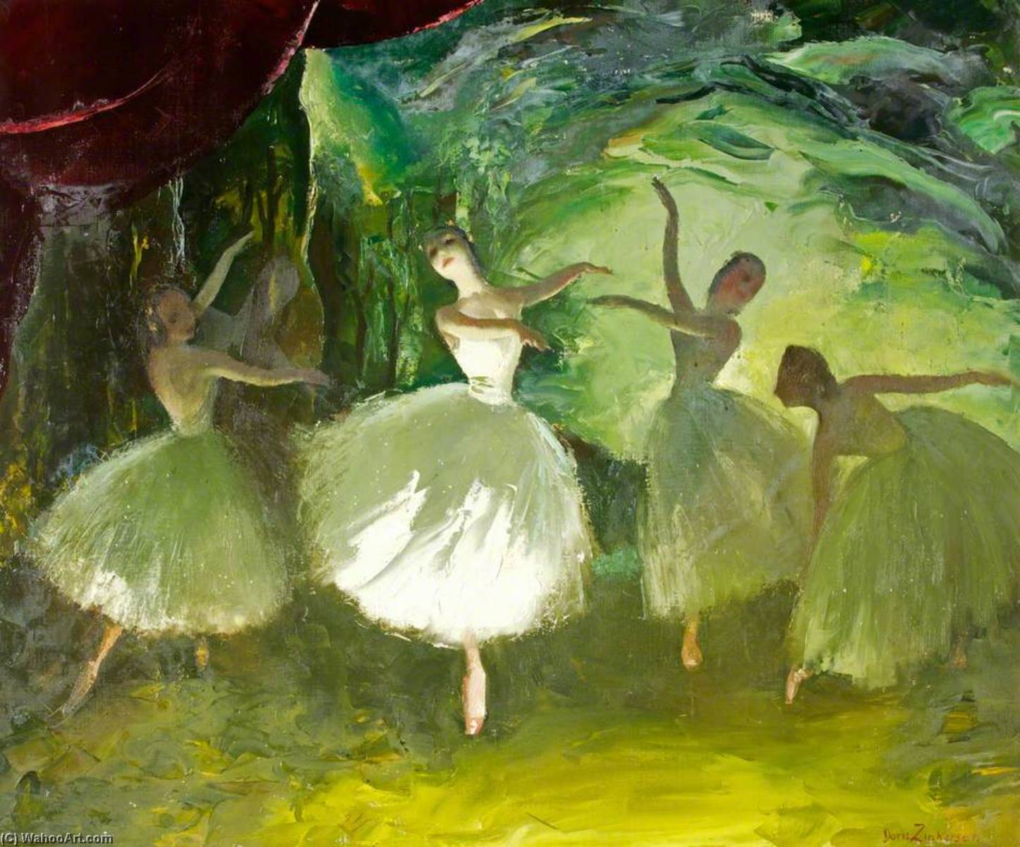 Wikioo.org - The Encyclopedia of Fine Arts - Painting, Artwork by Doris Clare Zinkeisen - 'Les Sylphides'