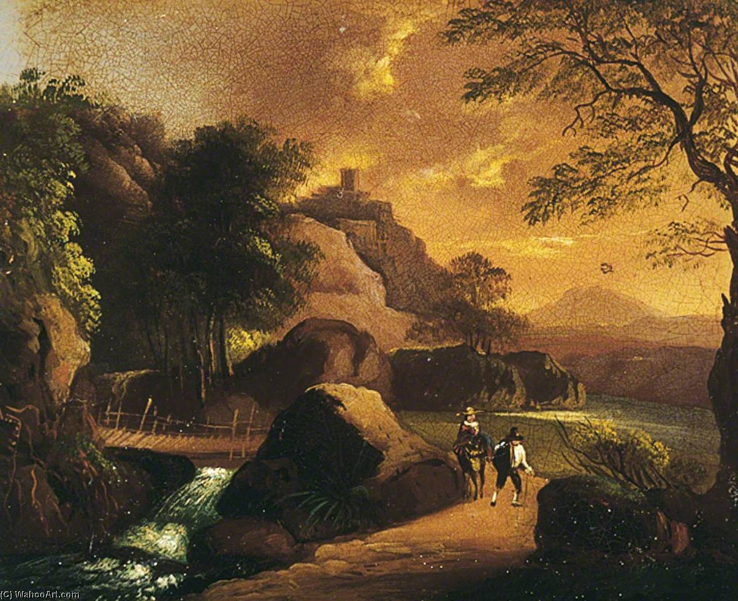 Wikioo.org - The Encyclopedia of Fine Arts - Painting, Artwork by John Rathbone - Landscape with a Castle