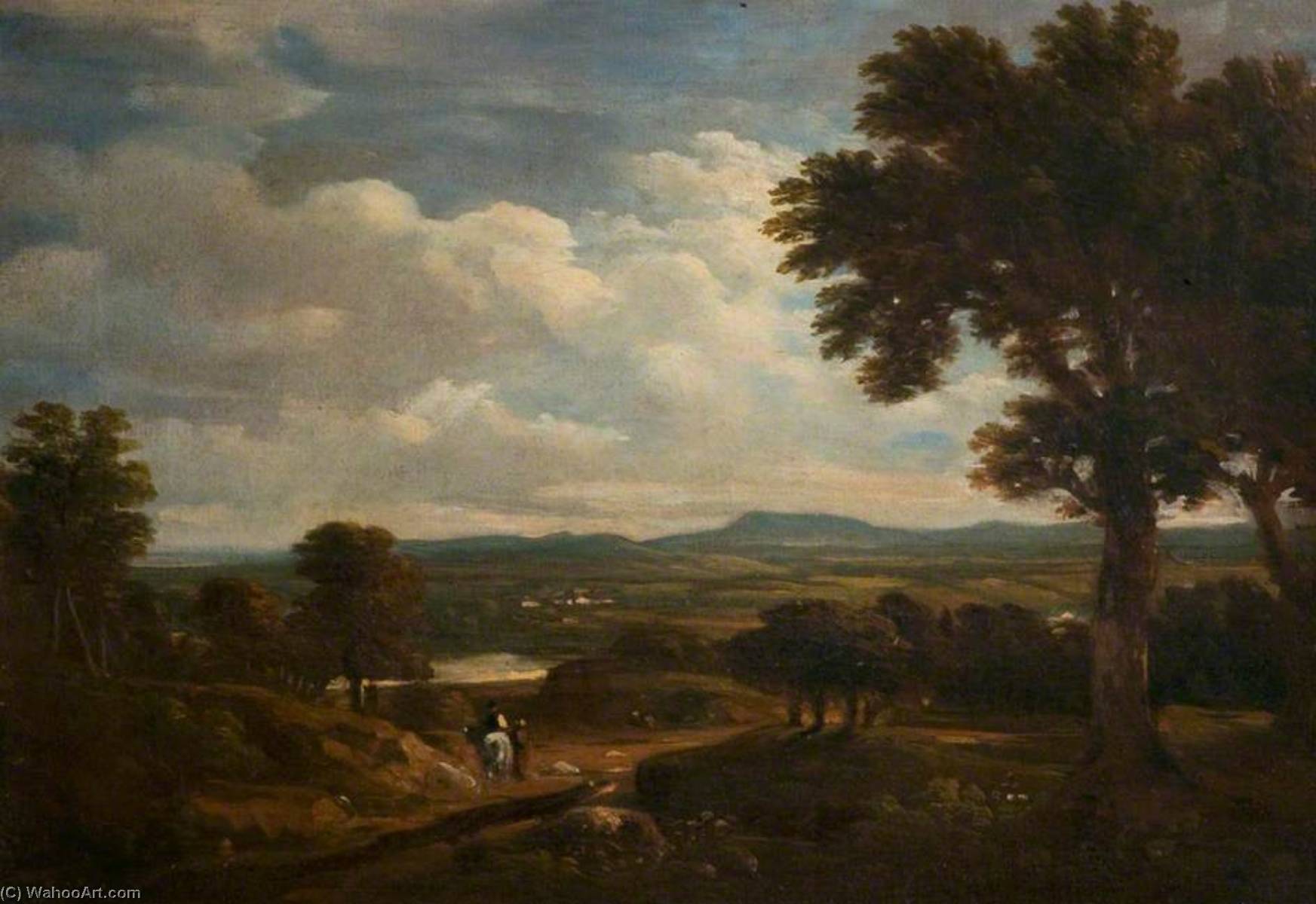 Wikioo.org - The Encyclopedia of Fine Arts - Painting, Artwork by George Howland Beaumont - View near Coleorton, Leicestershire