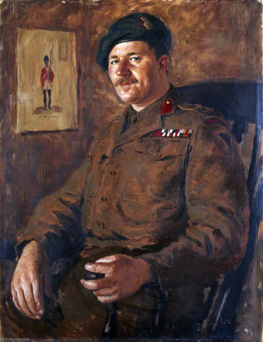 Wikioo.org - The Encyclopedia of Fine Arts - Painting, Artwork by John Worsley - Brigadier Peter Young, DSO, MC, No.3 Commando