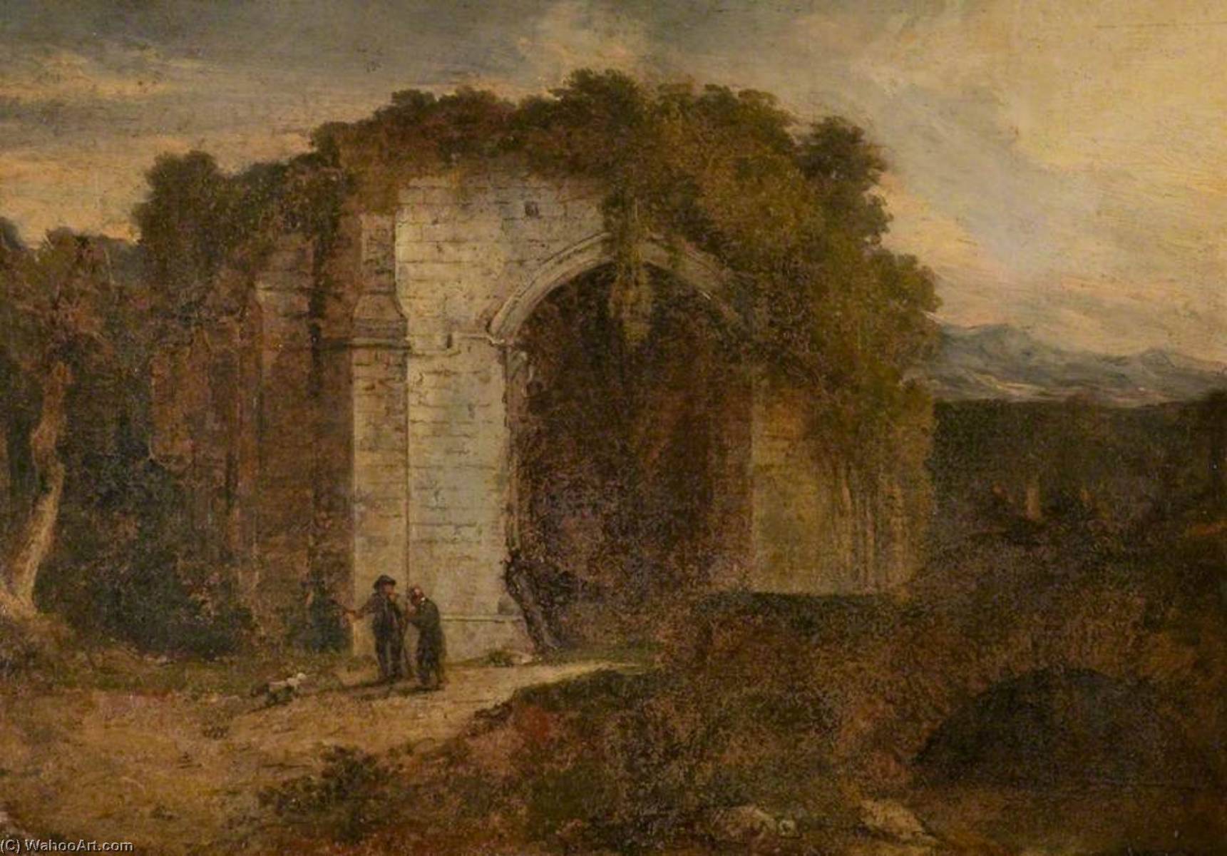 Wikioo.org - The Encyclopedia of Fine Arts - Painting, Artwork by George Howland Beaumont - A Ruined Abbey