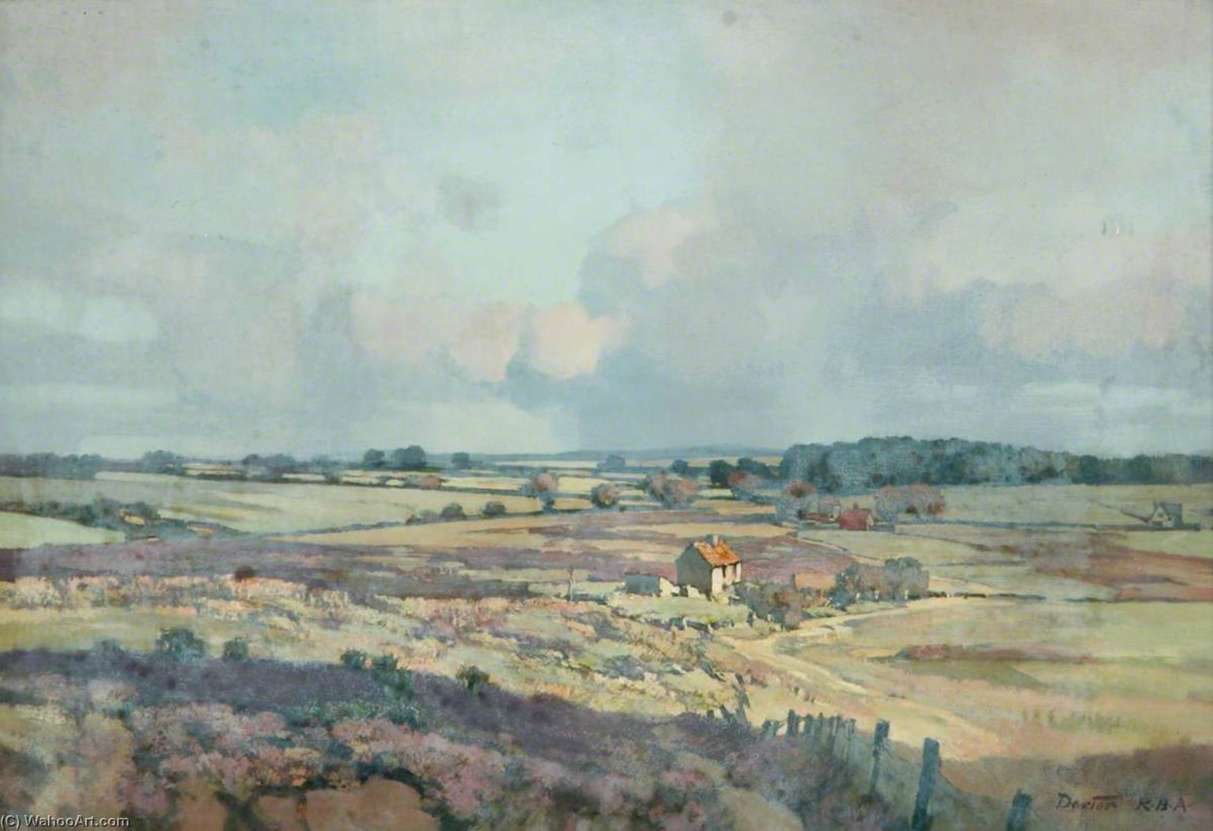 Wikioo.org - The Encyclopedia of Fine Arts - Painting, Artwork by Walter Dexter - Landscape Near King's Lynn, Norfolk (possibly East Winch)