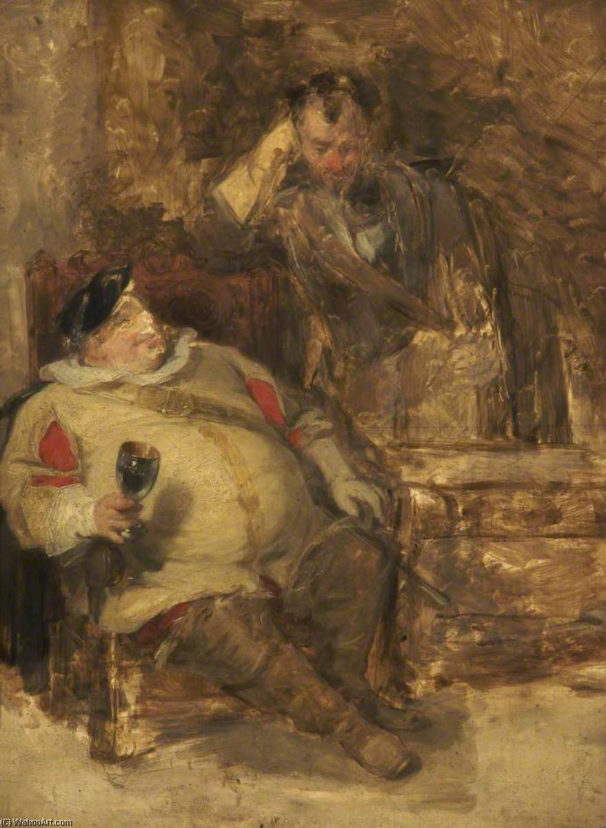 Wikioo.org - The Encyclopedia of Fine Arts - Painting, Artwork by Henry Liverseege - Falstaff and Bardolph