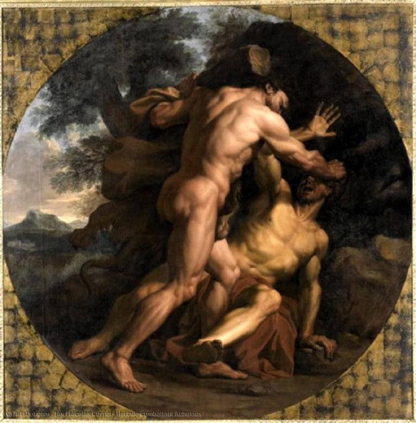 Wikioo.org - The Encyclopedia of Fine Arts - Painting, Artwork by Noel Nicolas Coypel - Hercule combattant Achelous