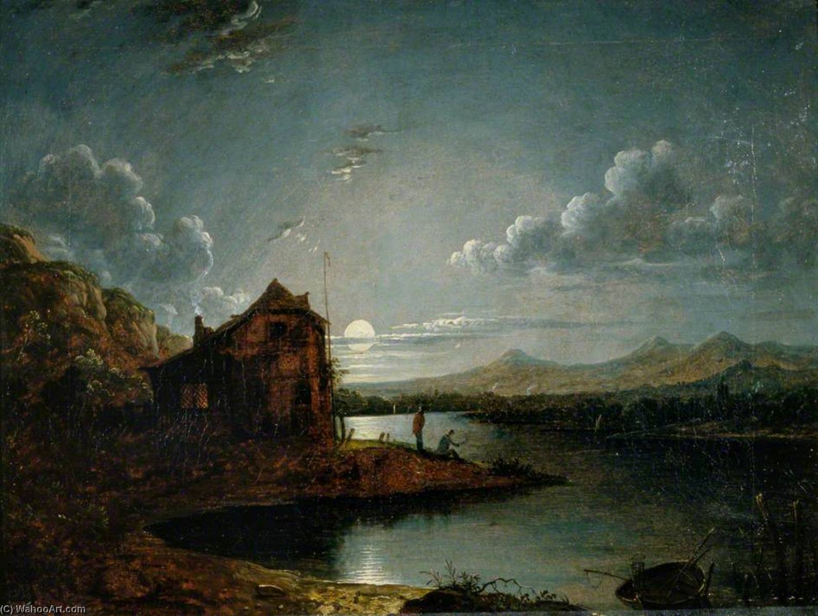 Wikioo.org - The Encyclopedia of Fine Arts - Painting, Artwork by Sebastian Pether - A River Scene with a Cottage
