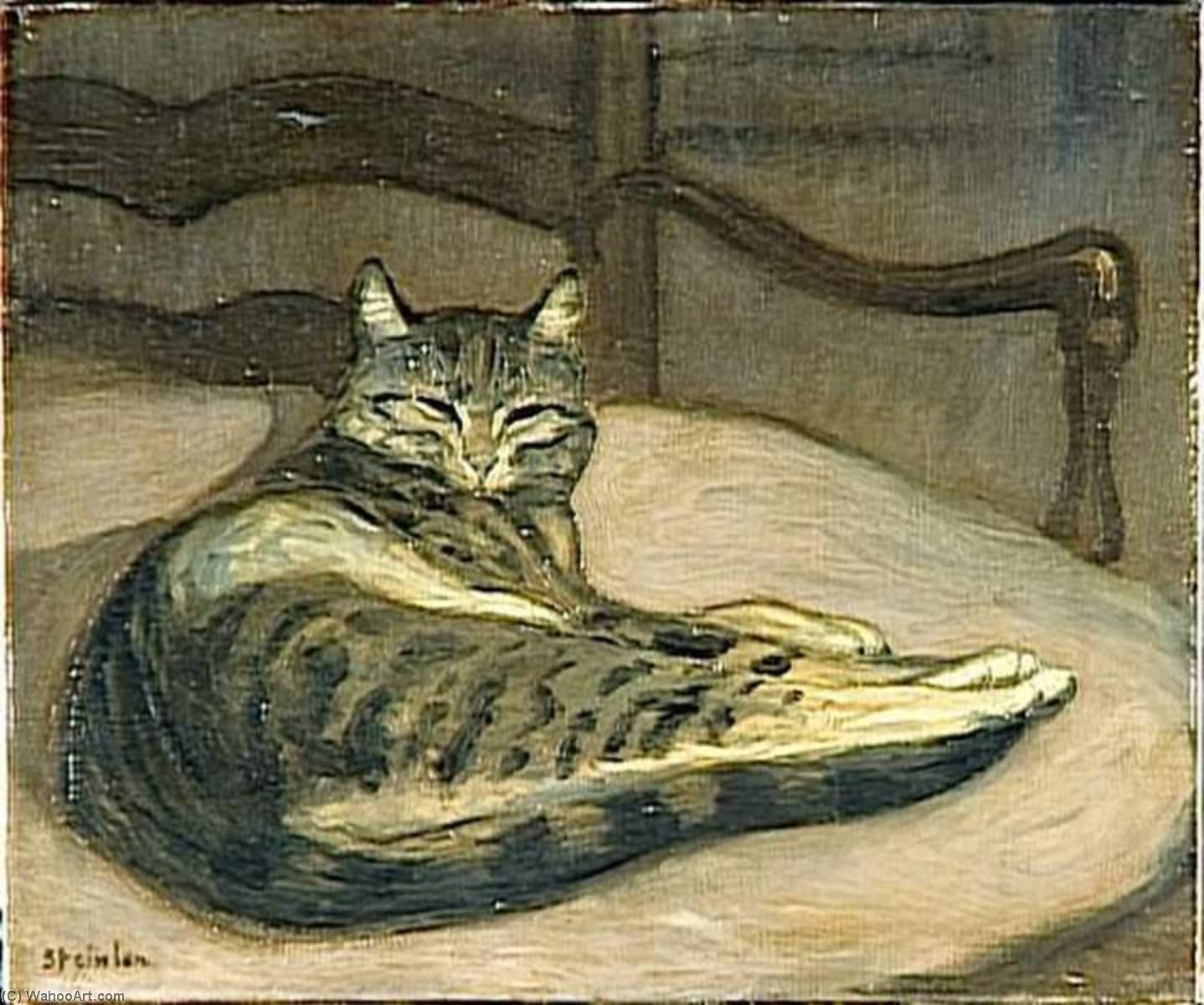 Wikioo.org - The Encyclopedia of Fine Arts - Painting, Artwork by Theophile Alexandre Steinlen - Chat sur un fauteuil