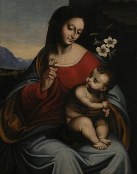 Wikioo.org – L'Encyclopédie des Beaux Arts - Peinture, Oeuvre de Bernardino Luini - La Et vierge l'Enfant Jésus
