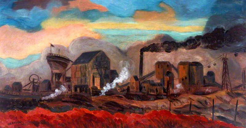Wikioo.org - The Encyclopedia of Fine Arts - Painting, Artwork by Oliver Kilbourn - Dawn, Ashington Colliery, Northumberland