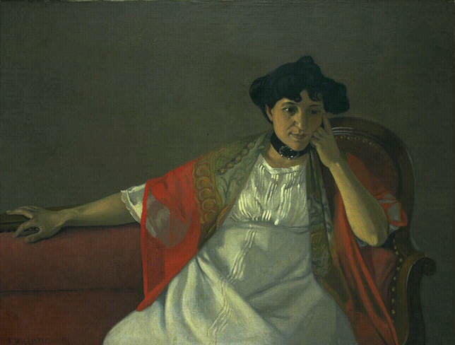 Wikioo.org - The Encyclopedia of Fine Arts - Painting, Artwork by Felix Vallotton - Portrait de Madame Vallotton