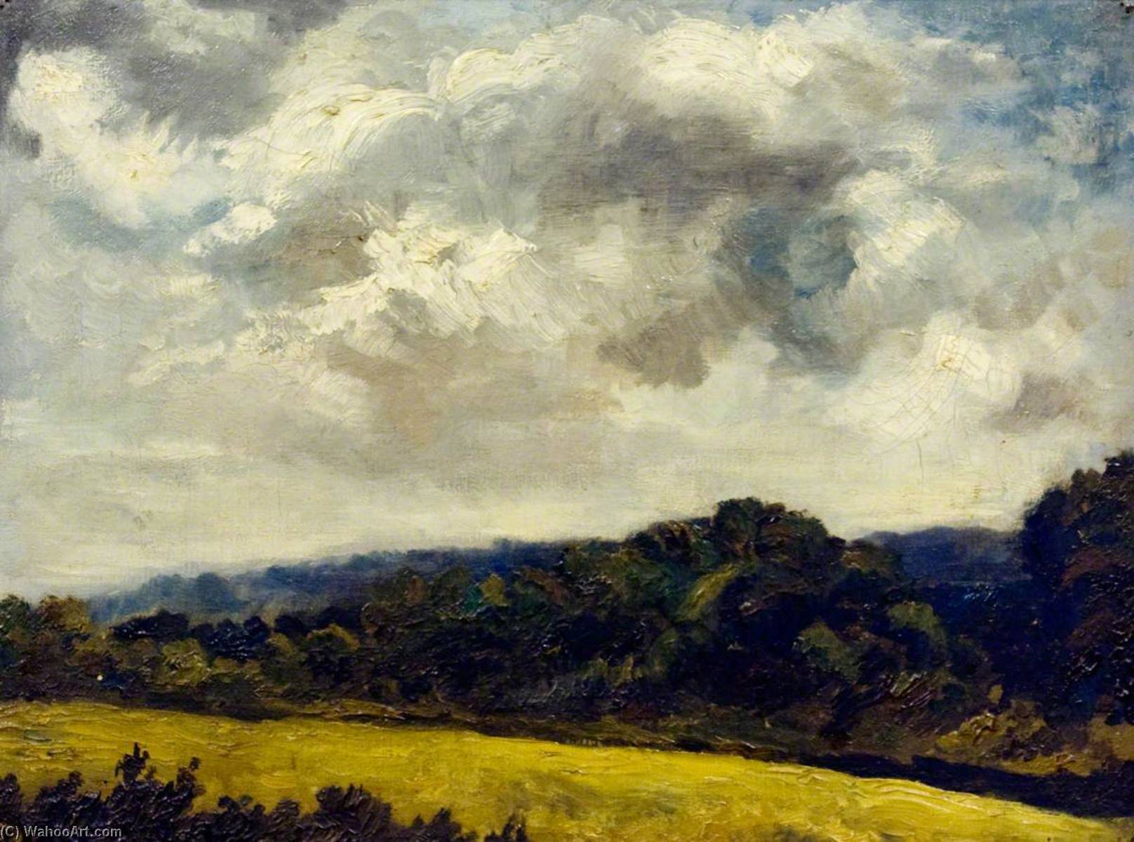 Wikioo.org - The Encyclopedia of Fine Arts - Painting, Artwork by Henry Joseph Wood - A Windy Morning, Chorley Heath Common