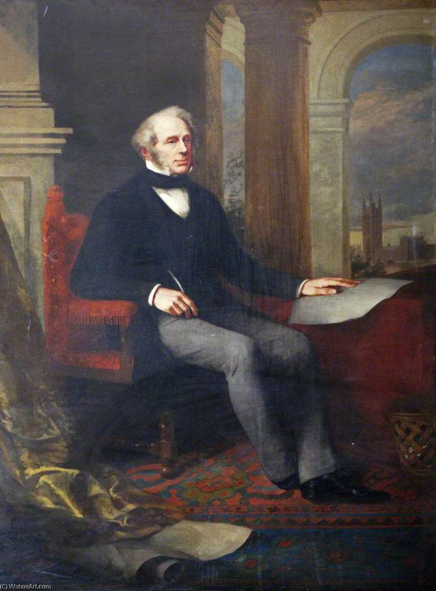 Wikioo.org - The Encyclopedia of Fine Arts - Painting, Artwork by William Thomas Roden - Henry John Temple (1784–1865), 3rd Viscount Palmerston, KG, GCB, PC, Prime Minister (1855–1858 1859–1865)