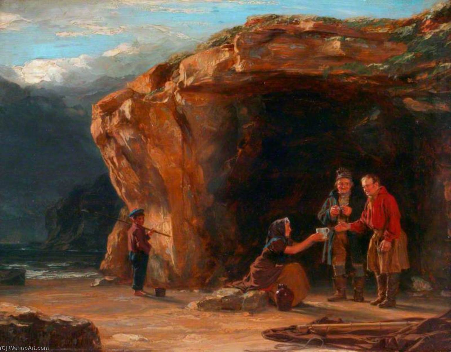 Wikioo.org - The Encyclopedia of Fine Arts - Painting, Artwork by Thomas Sword Good - Scotch Fishermen