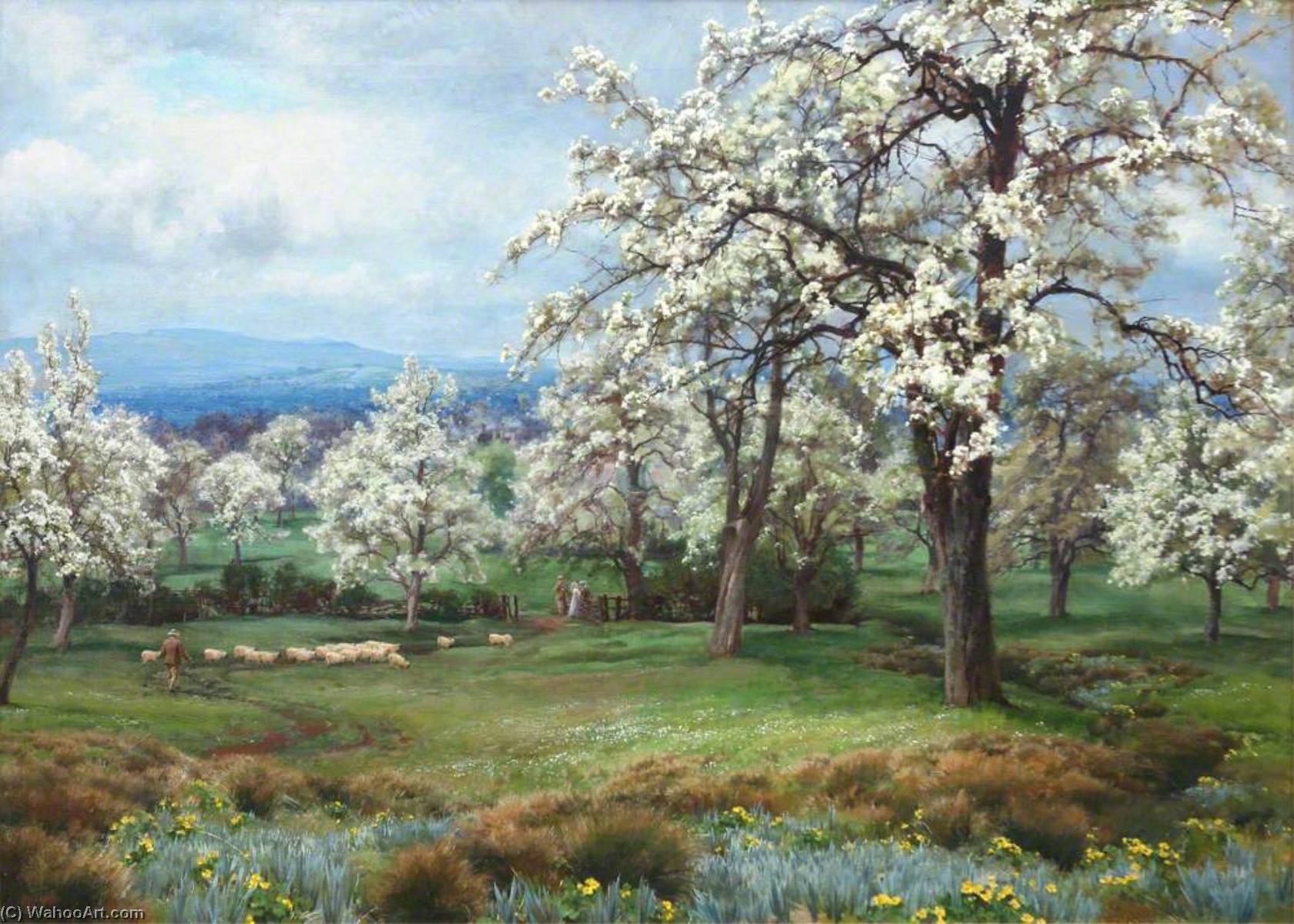 Wikioo.org - The Encyclopedia of Fine Arts - Painting, Artwork by Alfred William Parsons - The Pear Orchard