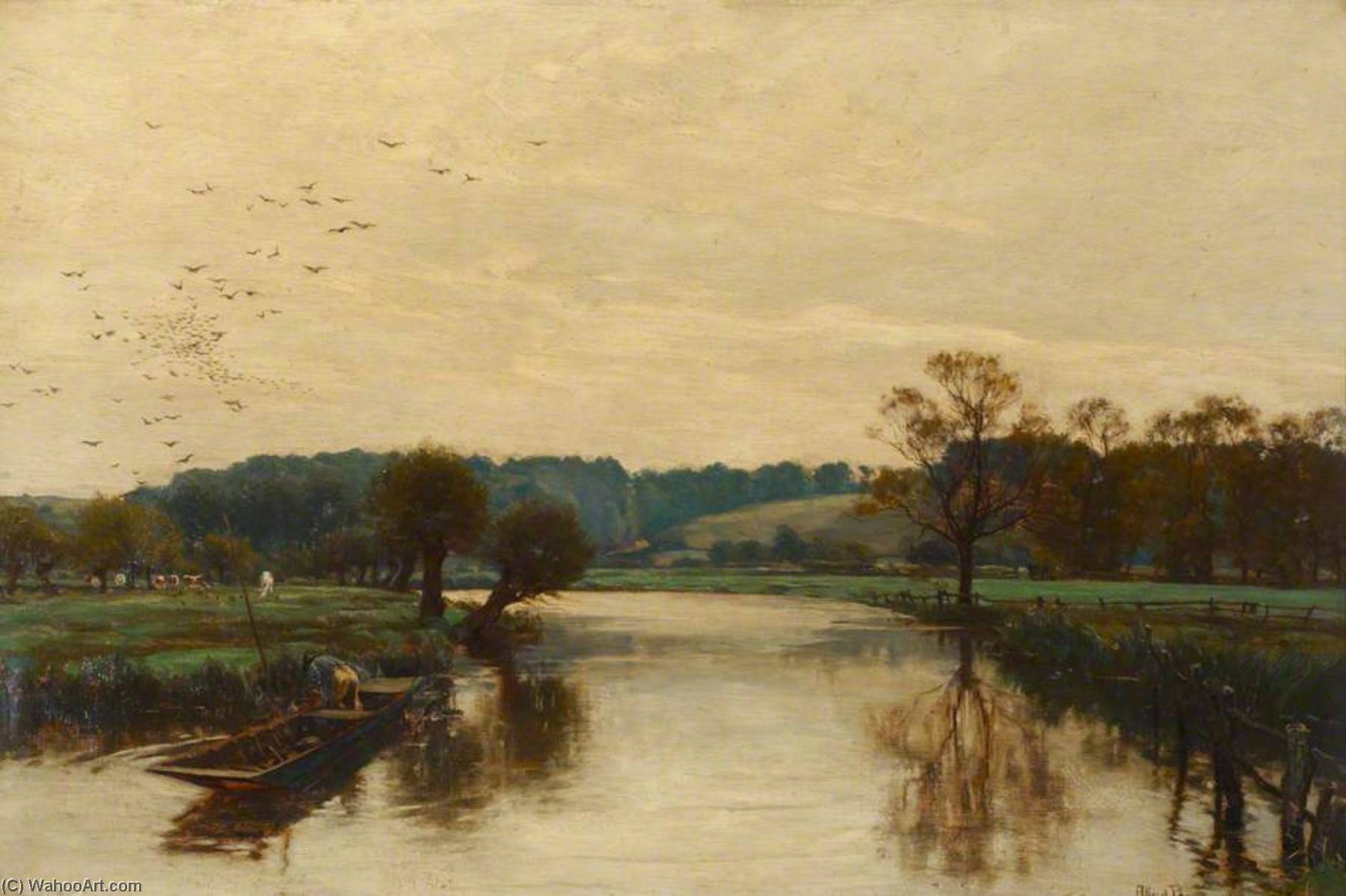 Wikioo.org - The Encyclopedia of Fine Arts - Painting, Artwork by Alfred William Parsons - Morning on the Kennet