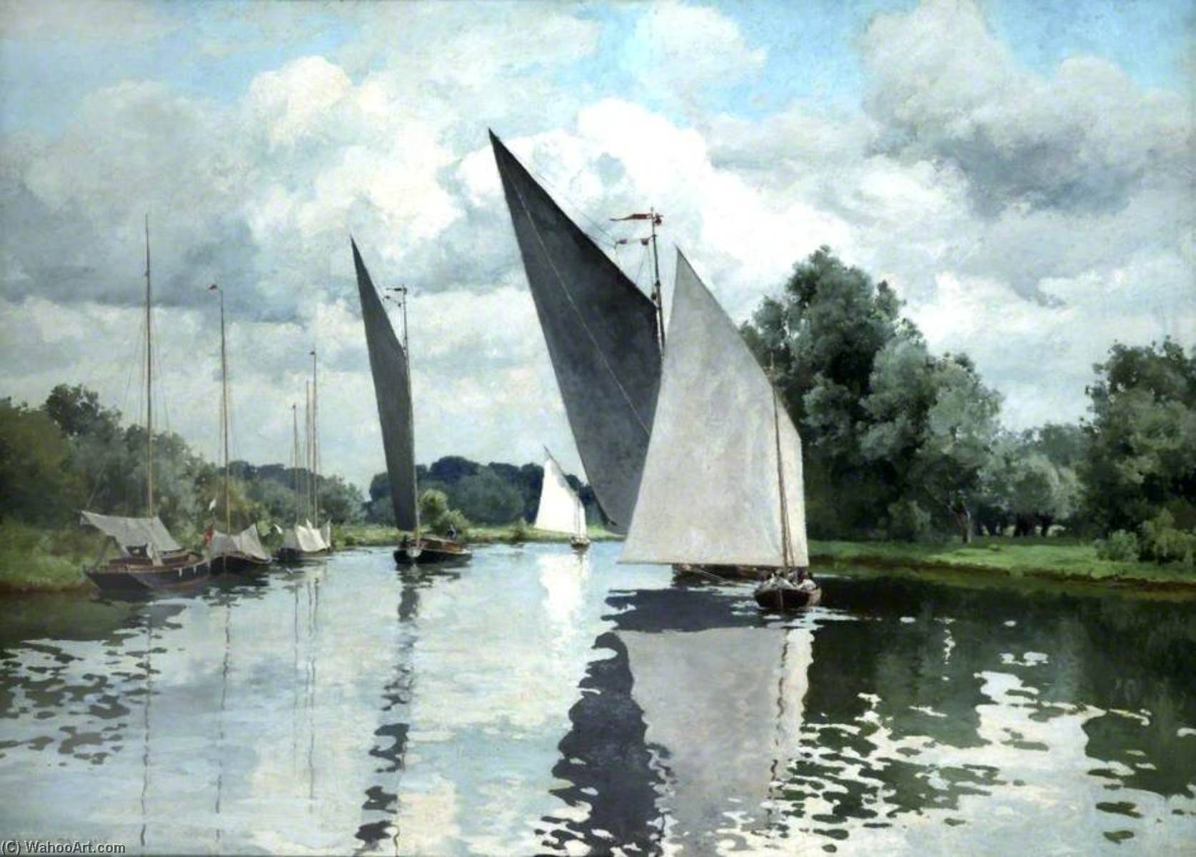 Wikioo.org - The Encyclopedia of Fine Arts - Painting, Artwork by Alfred William Parsons - On the Bure at Wroxham