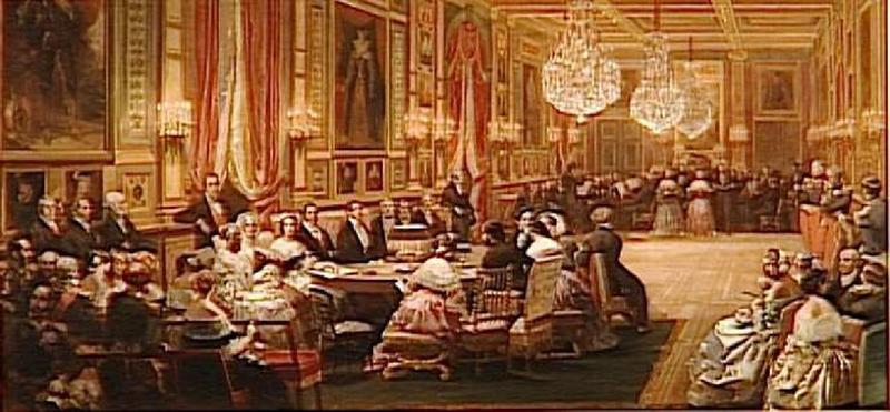 Wikioo.org - The Encyclopedia of Fine Arts - Painting, Artwork by Eugene Louis Lami - CONCERT DONNE DANS LA GALERIE DES GUISE, AU CHATEAU D'EU, EN L'HONNEUR DE LA REINE VICTORIA. 4 SEPTEMBRE 1843, 9H DU SOIR