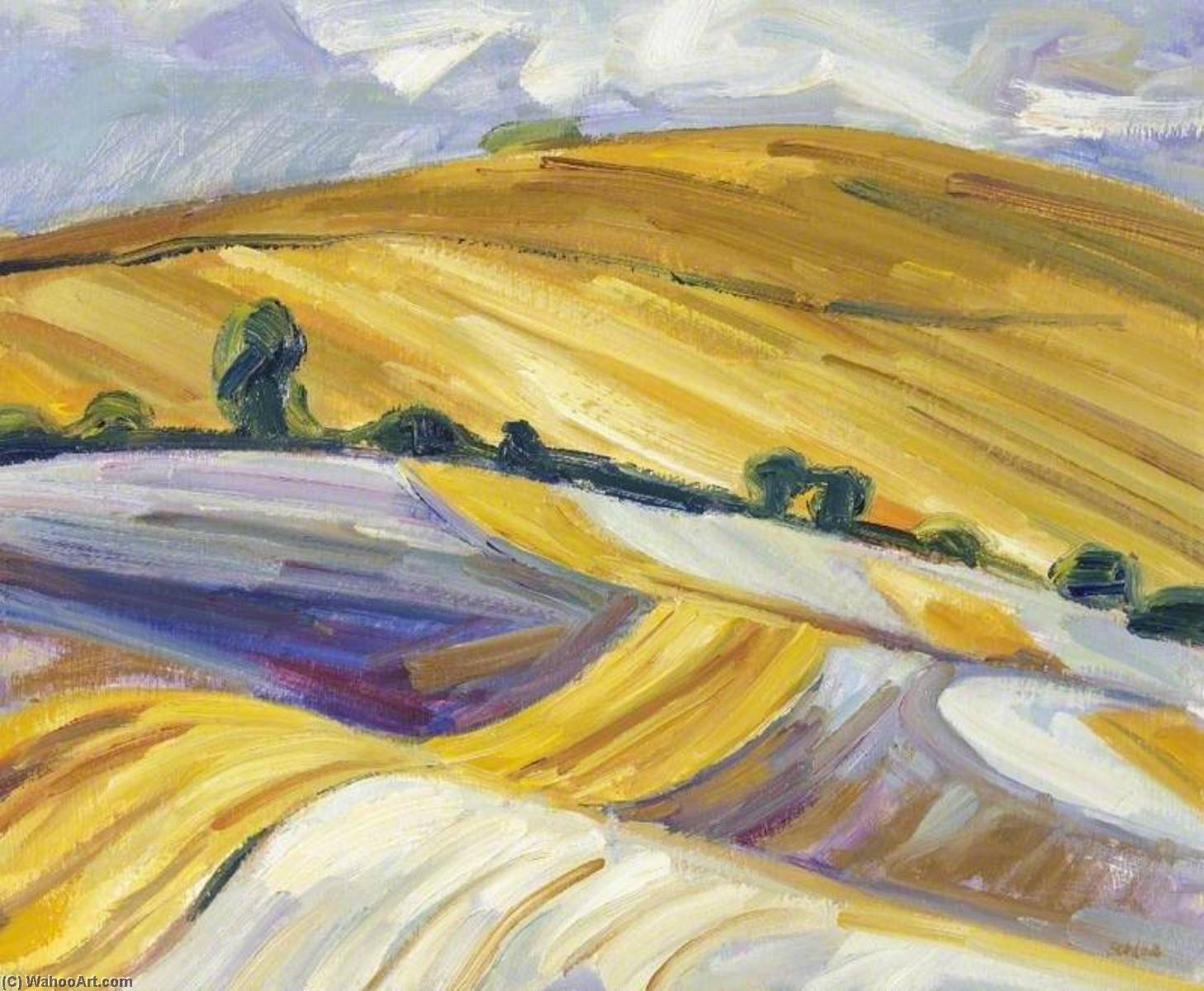 Wikioo.org - The Encyclopedia of Fine Arts - Painting, Artwork by Nick Schlee - Stubble Field near Rhossili Down