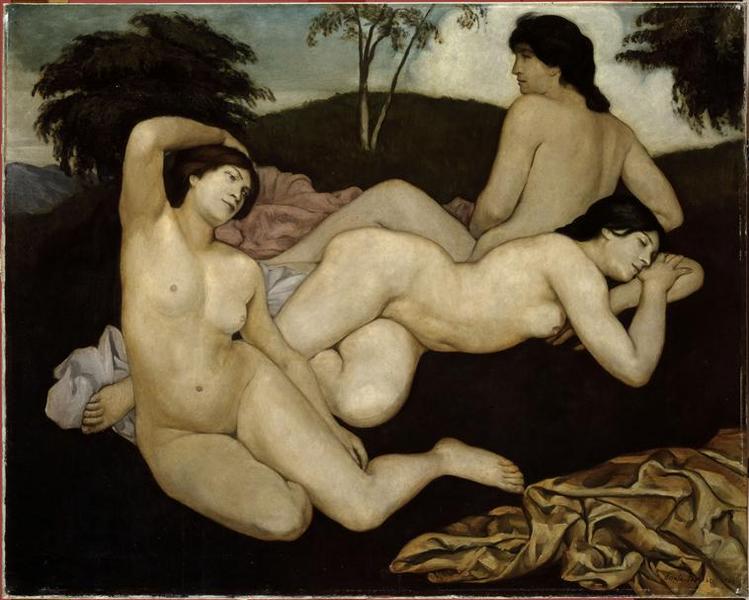 Wikioo.org - The Encyclopedia of Fine Arts - Painting, Artwork by Emile Bernard - Après le bain (les nymphes)