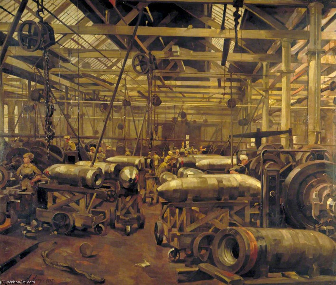 Wikioo.org - The Encyclopedia of Fine Arts - Painting, Artwork by Anna Airy - Shop for Machining 15 Inch Shells Singer Manufacturing Company, Clydebank, Glasgow